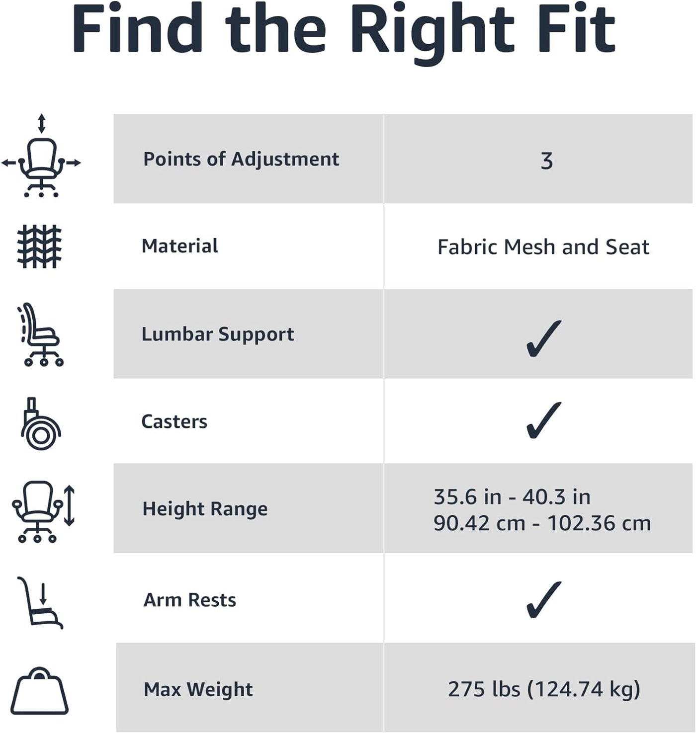 Amazon Basics Mesh Mid-Back Adjustable-Height 360-Degree Swivel Office Desk Chair with Armrests, Lumbar Support and Easy to Assemble, Black