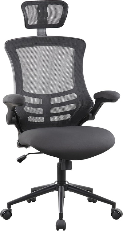 Ergonomic Office Computer Desk Chair,Adjustable Headrest,Flipped Arms,Lumbar Support 360°Swivel Task Chair -Black