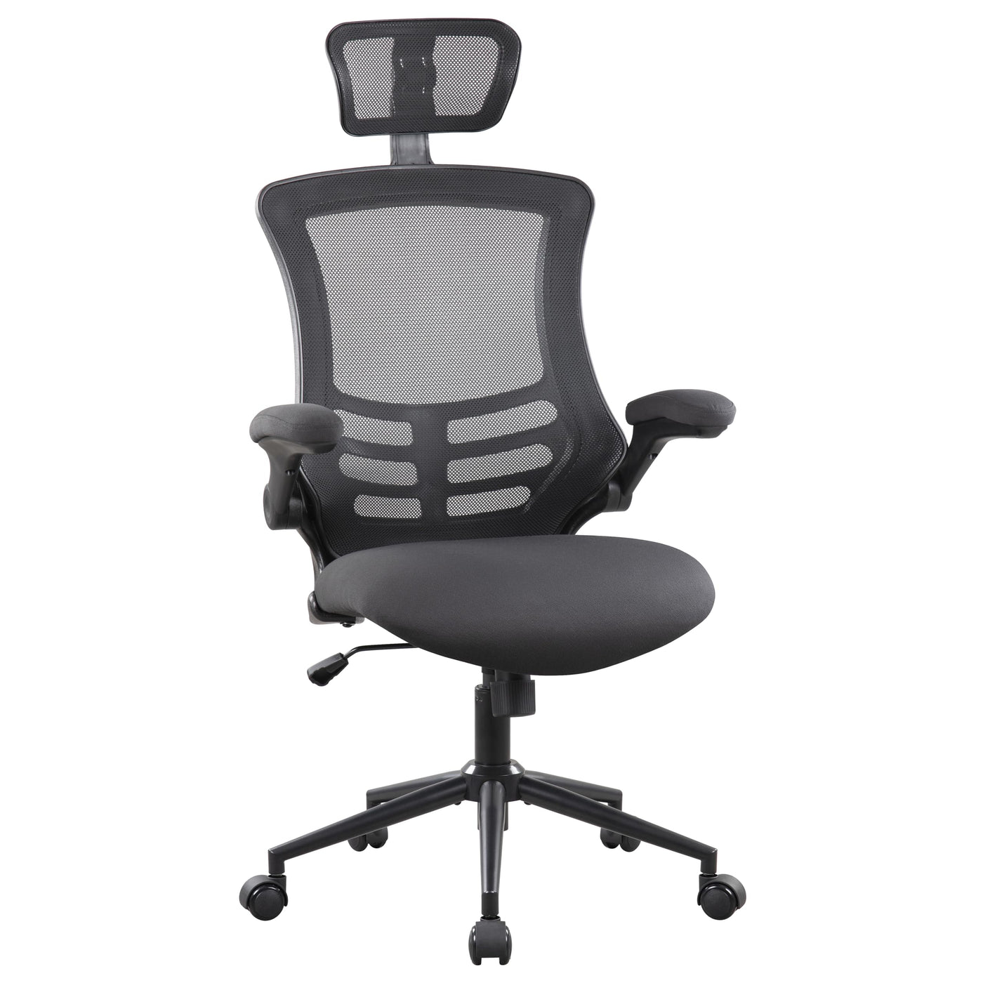 Ergonomic Office Computer Desk Chair,Adjustable Headrest,Flipped Arms,Lumbar Support 360°Swivel Task Chair -Black