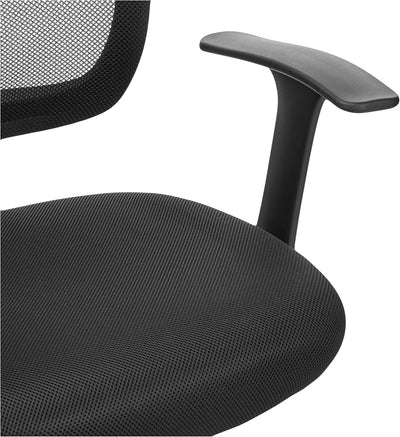 Amazon Basics Mesh Mid-Back Adjustable-Height 360-Degree Swivel Office Desk Chair with Armrests, Lumbar Support and Easy to Assemble, Black